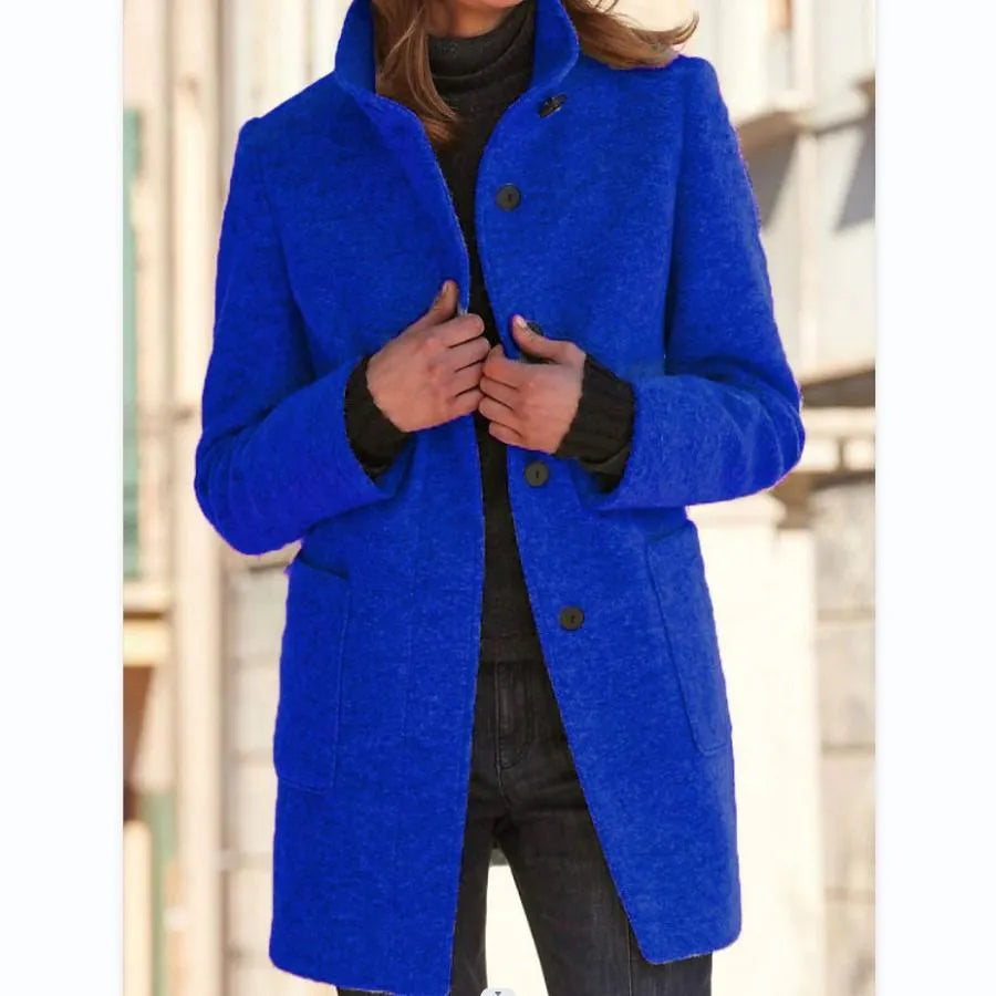 Street-wave Womens Wool Blend Coat Effortless Chic Comfort For Modern Ladies In Cold Weather