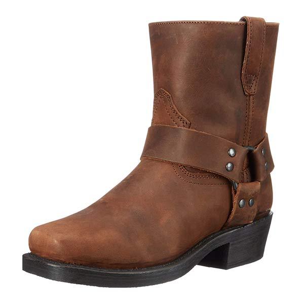 Street Wave Leather Cowboy Boots With Side Zip For Easy On And Off Stylish Western Footwear For Fashion Lovers