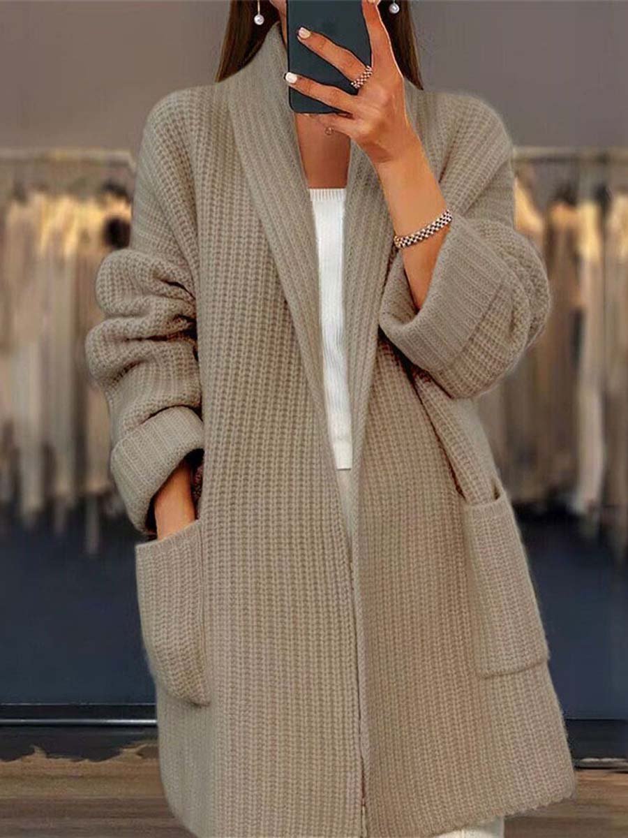 Street Wave Oversized V Neck Knit Cardigan With Pockets For Cozy Everyday Comfort Ideal For Women