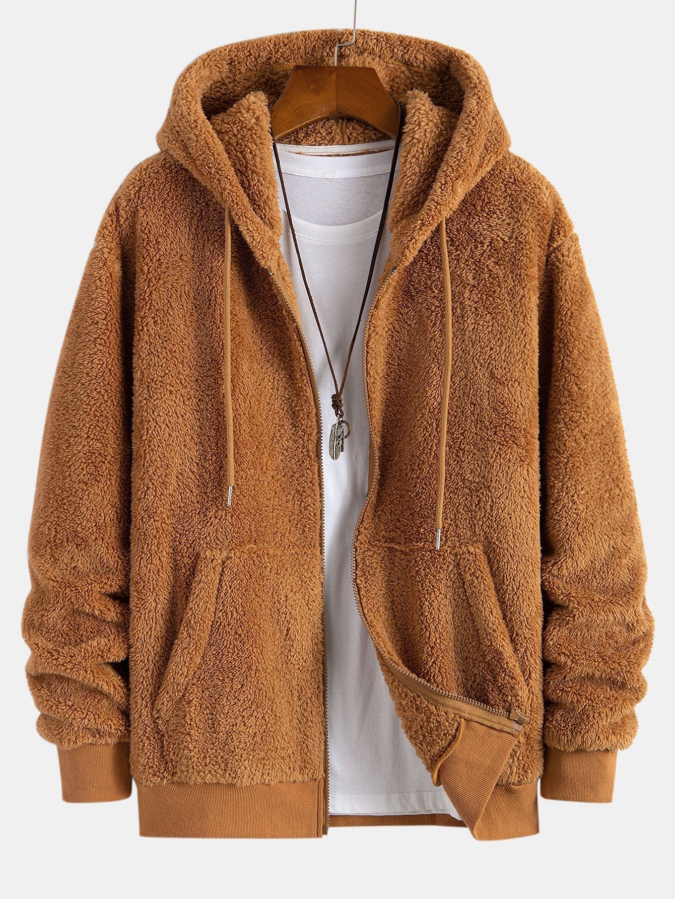 Street Wave Plush Sherpa Winter Jacket For Men Ultra Warm Cozy Outerwear For Cold Days