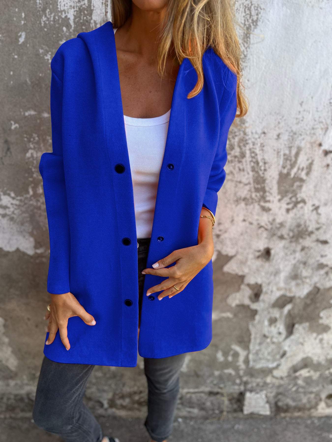 Street Wave Women Casual Hooded Jacket Soft Cozy Knit Fabric For Effortless Streetwear