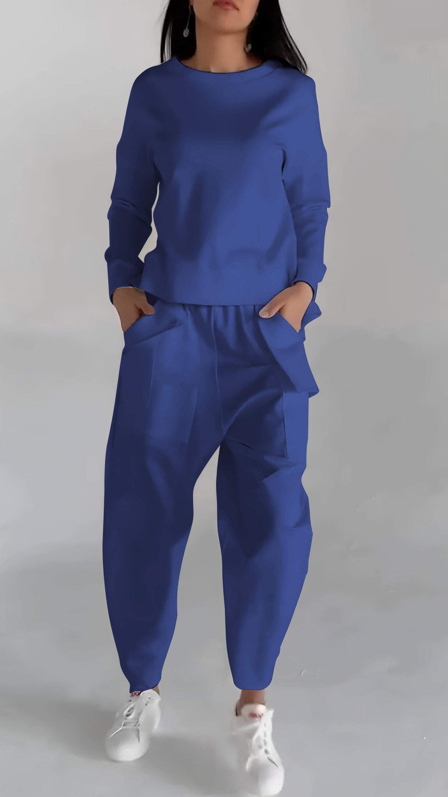 Street-wave Functional Womens Set With Lightweight Sweater Look And Pockets For Busy Urban Women