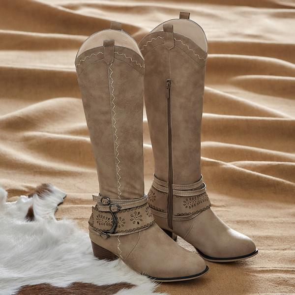 Street-Wave Vintage High Winter Riding Boots For Stylish Riders Insulated Knee-High Comfort