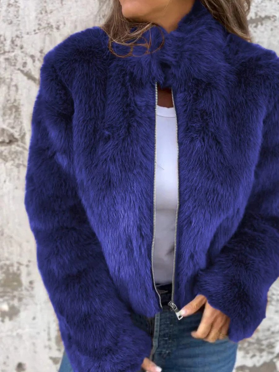 Street-Wave Women’s Faux Fur Coat Warm Cozy Beige Winter Jacket For Ladies Premium Material