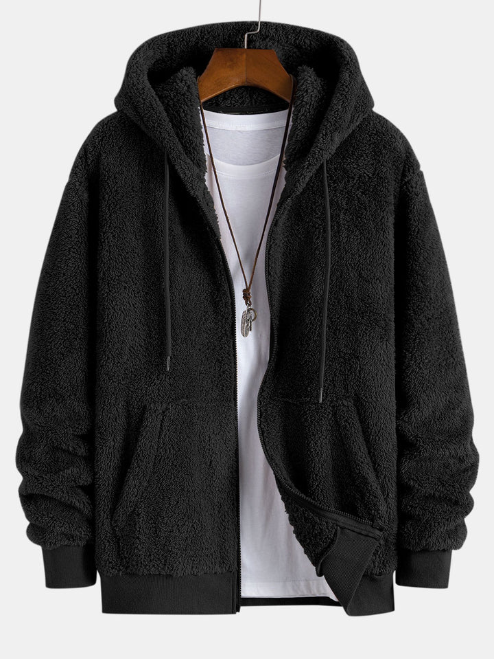 Street Wave Plush Sherpa Winter Jacket For Men Ultra Warm Cozy Outerwear For Cold Days