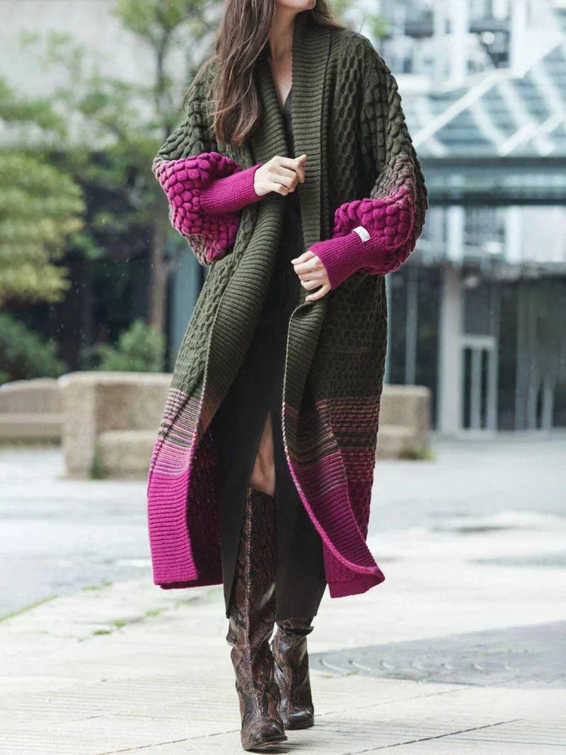 Street-wave Modern Cardigan With Contemporary Print Pattern For Women Cozy Versatile Knitwear