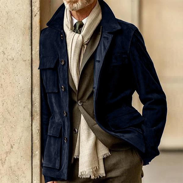 Street-wave Suede Leather Winter Jacket For Men Premium Warmth Breathable Timeless Style And Comfort