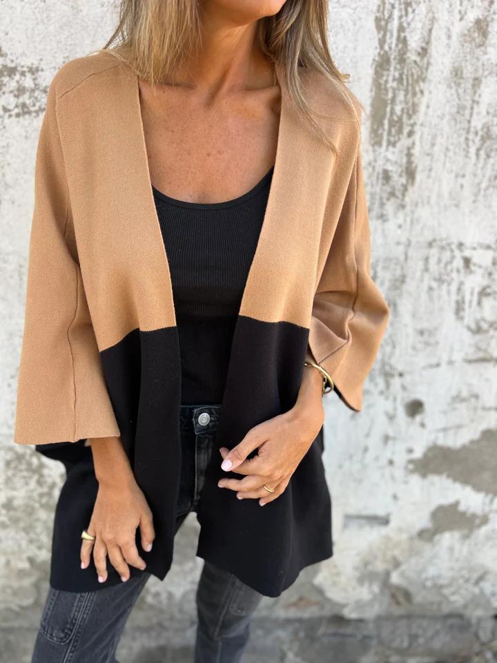Street-Wave Colorblock Cardigan For Effortless Everyday Comfort And Modern Style Womens