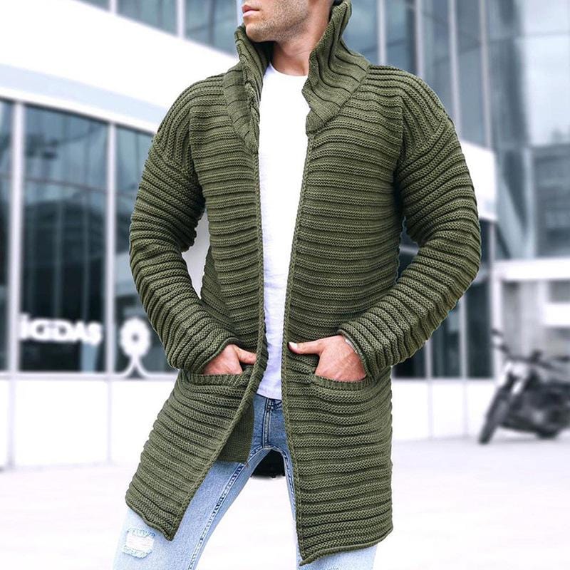 Street Wave Stand Collar Cardigan For Men Cozy Comfort And Modern Everyday Style