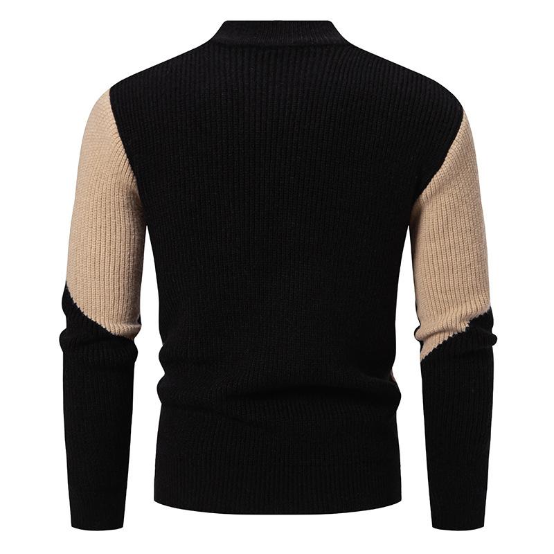 Street-Wave Colorblock Knit Sweater For Men Modern Warmth And Everyday Premium Comfort