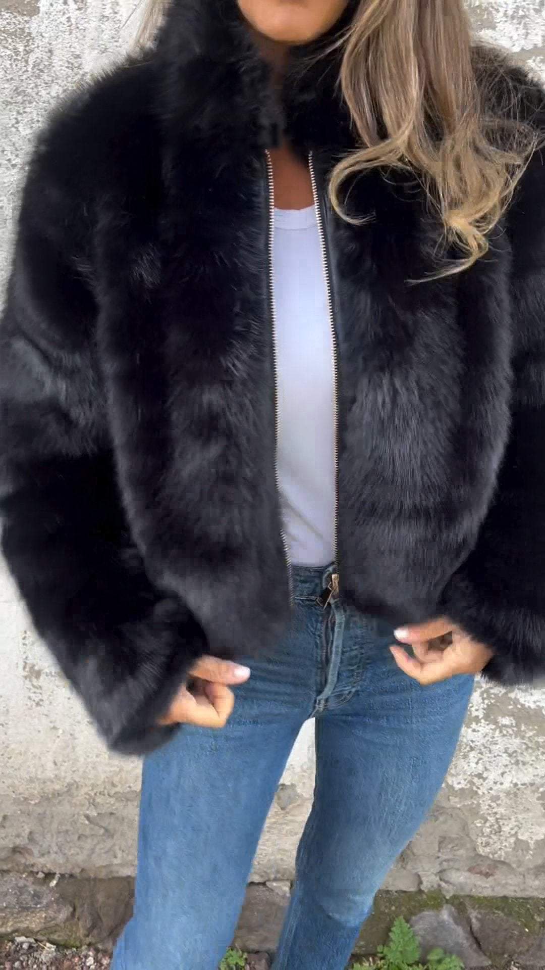 Streetwave Faux Fur Jacket Brown For Women Luxuriously Soft Warmth Durable Comfort Chic Outerwear
