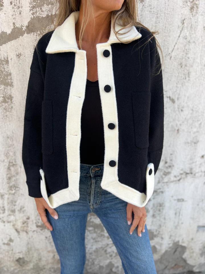 Street-wave Women's Short Jacket With Contrast Trim Modern Cut Timeless Design Effortless Style