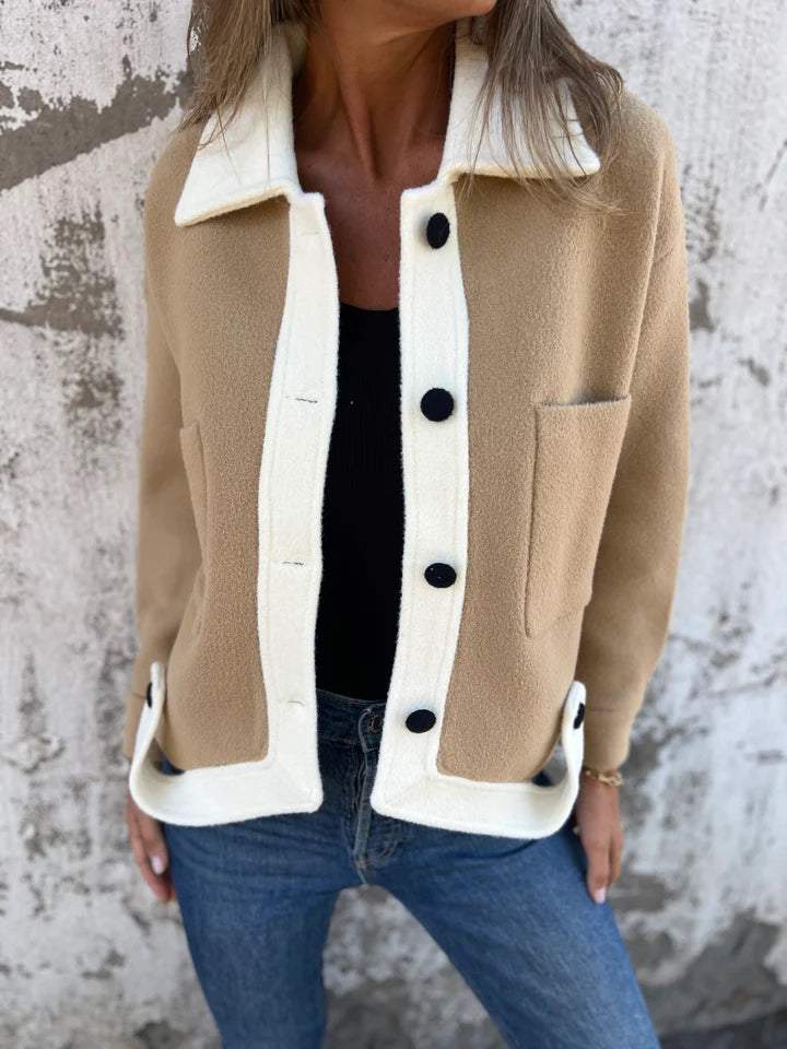 Street-wave Women's Short Jacket With Contrast Trim Modern Cut Timeless Design Effortless Style