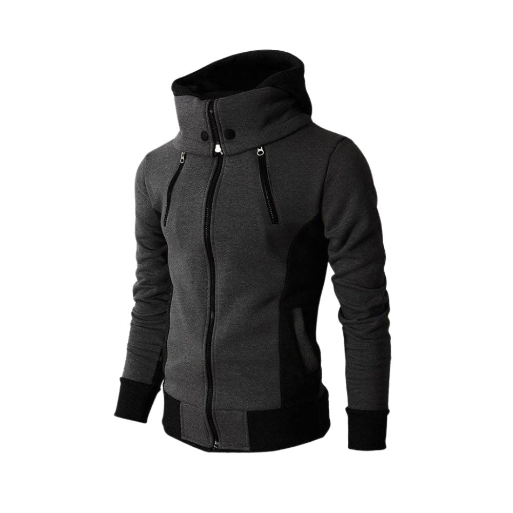 Street-wave Winter Jacket Hooded With Fleece Lining And Zippered Pockets For Men