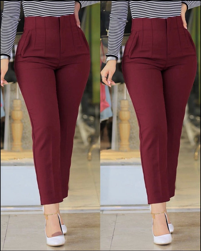 Street-Wave Elegant Women's Crepe Dress Pants With Ankle-Length Tailored Fit For Fashionable Women
