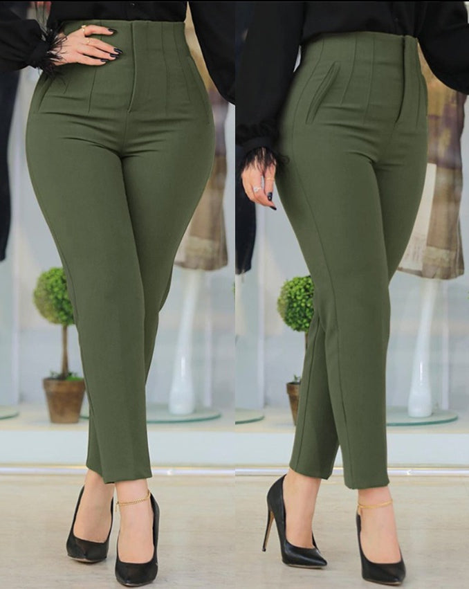 Street-Wave Elegant Women's Crepe Dress Pants With Ankle-Length Tailored Fit For Fashionable Women