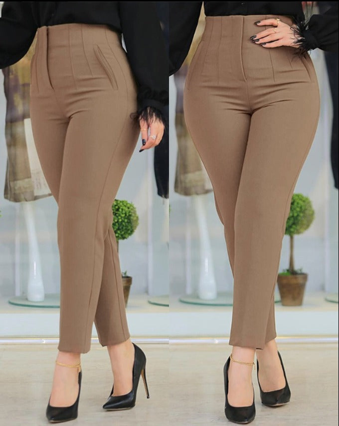 Street-Wave Elegant Women's Crepe Dress Pants With Ankle-Length Tailored Fit For Fashionable Women