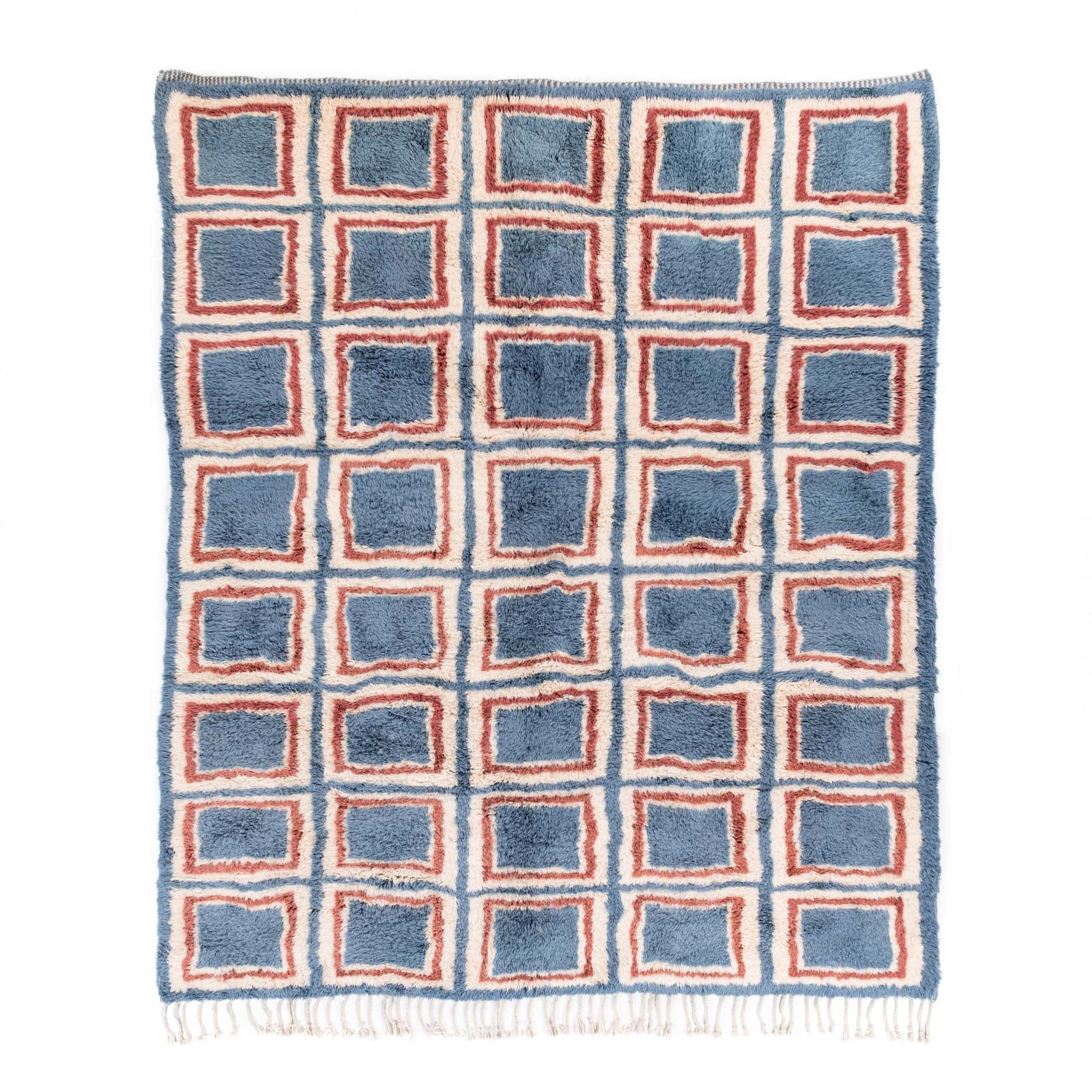 Kaleido Squares - Luxury Shag Moroccan Rug - Street-Wave