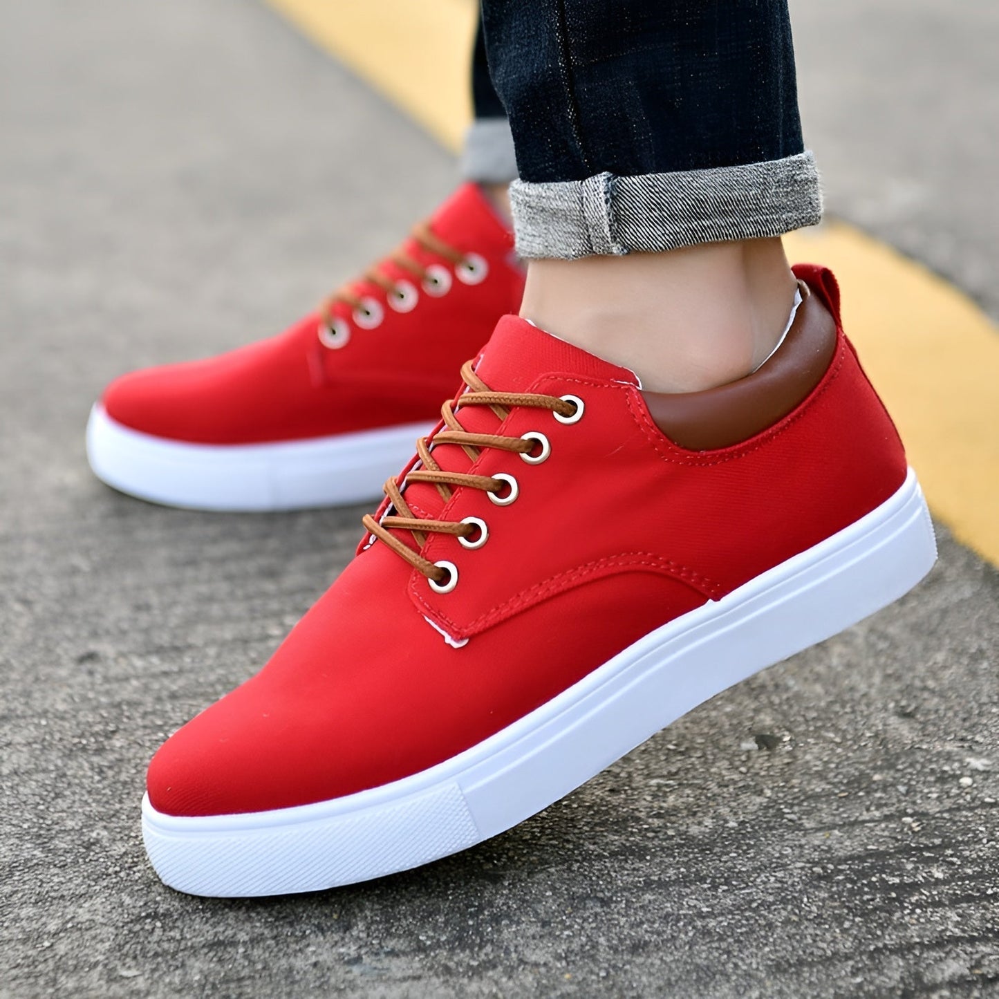 Street Wave Mens Canvas Sneakers With Cushioned Insole And Supportive Sole For All Day Comfort
