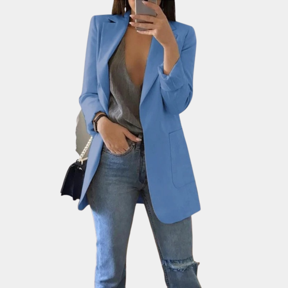Street-wave Bella Blazer For Women Elegant Long Jacket Versatile Fall Fashion Essential