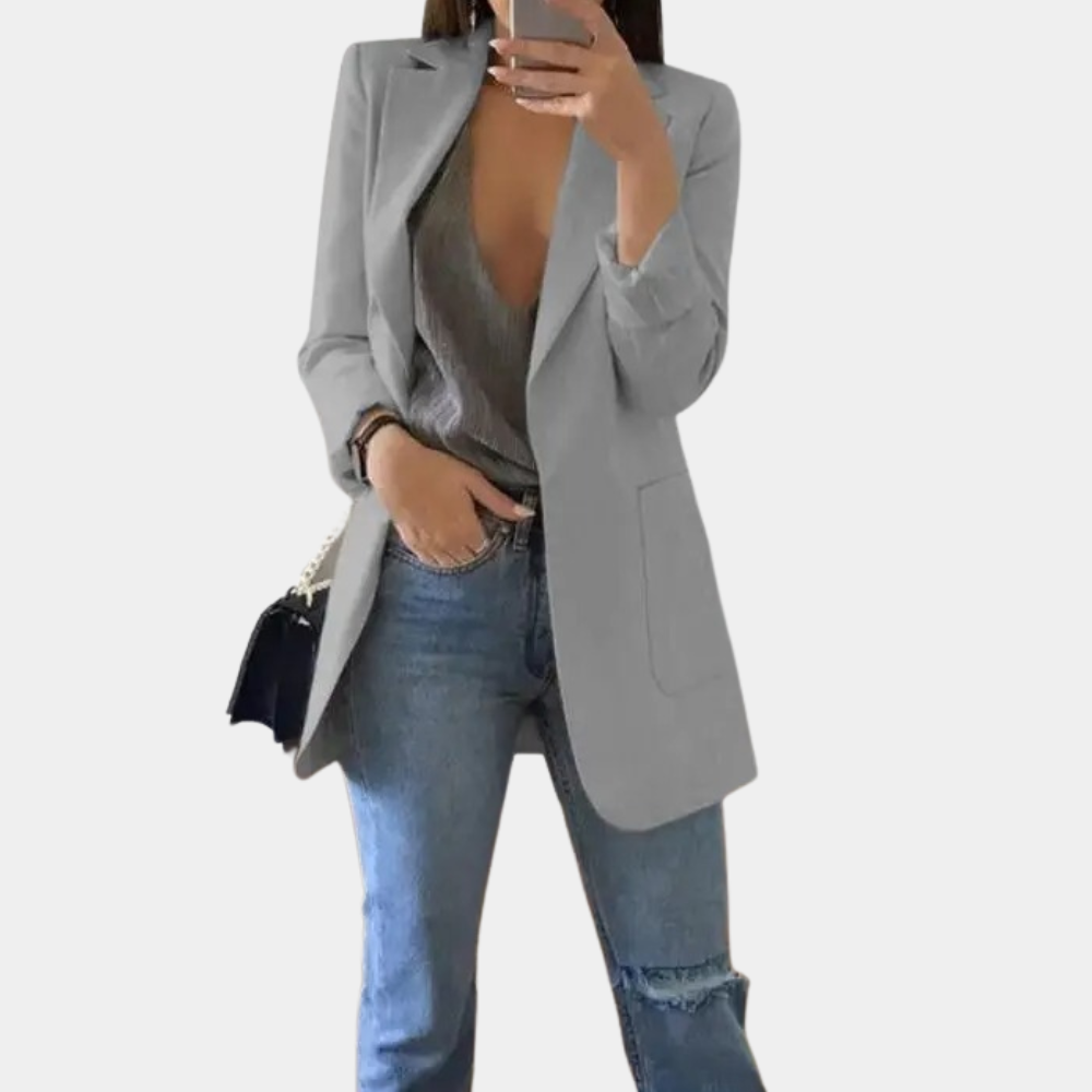 Street-wave Bella Blazer For Women Elegant Long Jacket Versatile Fall Fashion Essential