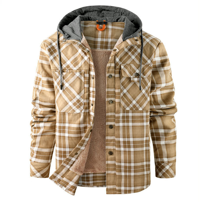 Street-Wave Hooded Plaid Flannel Jacket For Fall Warmth And Urban Everyday Comfort