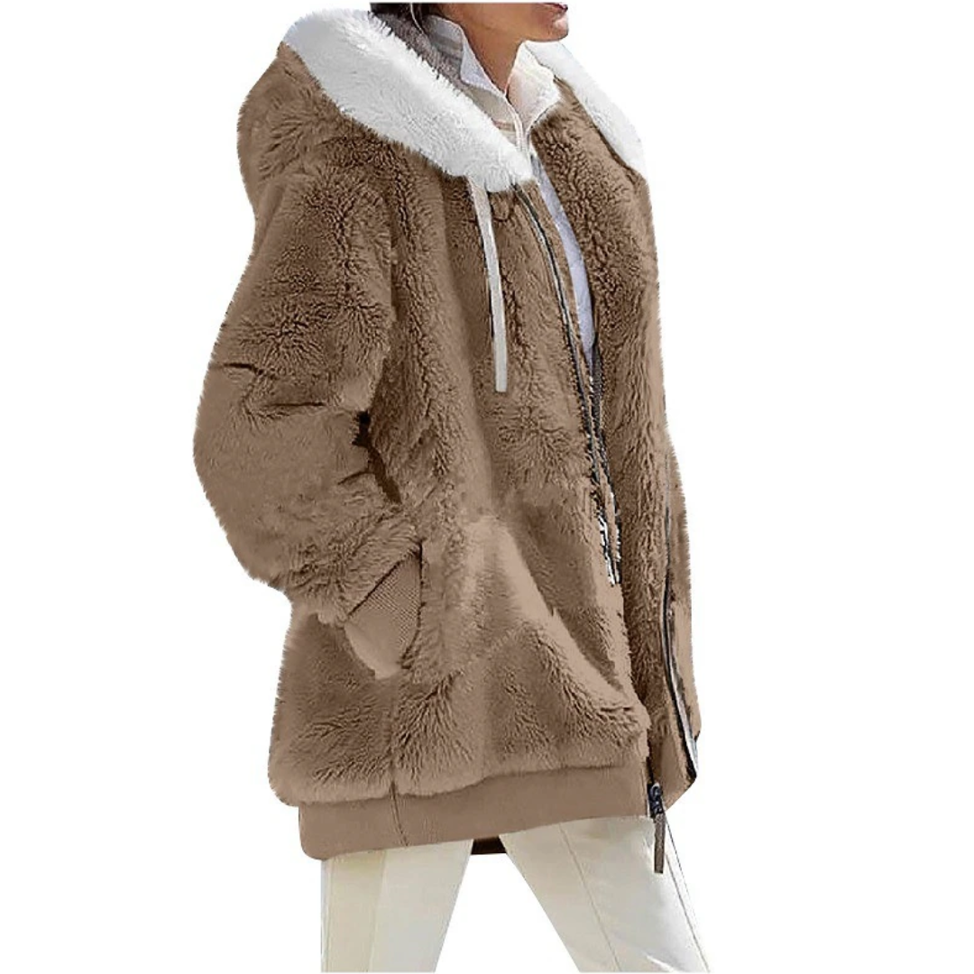 Street-Wave Cashmere Fleece Cardigan Warm Plush Comfort for Fashion Forward Women