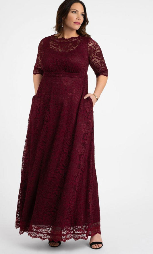 Kiyonna Long Plus Size Lace Dress Sale - Street-Wave