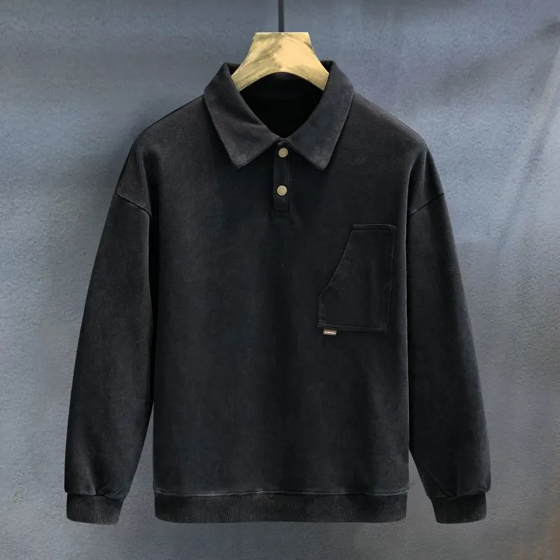 Street-Wave Men's Classic Polo Sweater With Chest Pocket For Everyday Style And Warmth