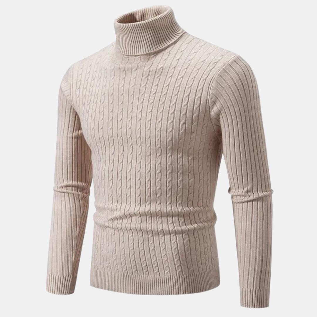 Street-Wave Halvor Classic Mens Turtleneck Sweater Warm Comfortable Versatile Knit For Office And Casual Wear