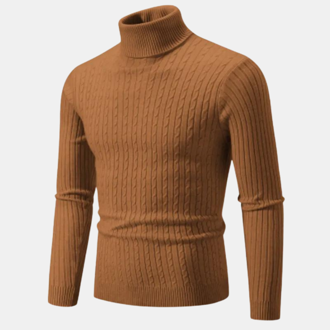 Street-Wave Halvor Classic Mens Turtleneck Sweater Warm Comfortable Versatile Knit For Office And Casual Wear
