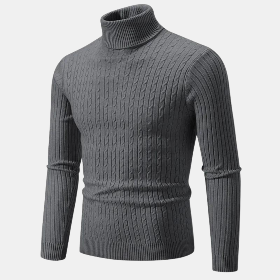 Street-Wave Halvor Classic Mens Turtleneck Sweater Warm Comfortable Versatile Knit For Office And Casual Wear