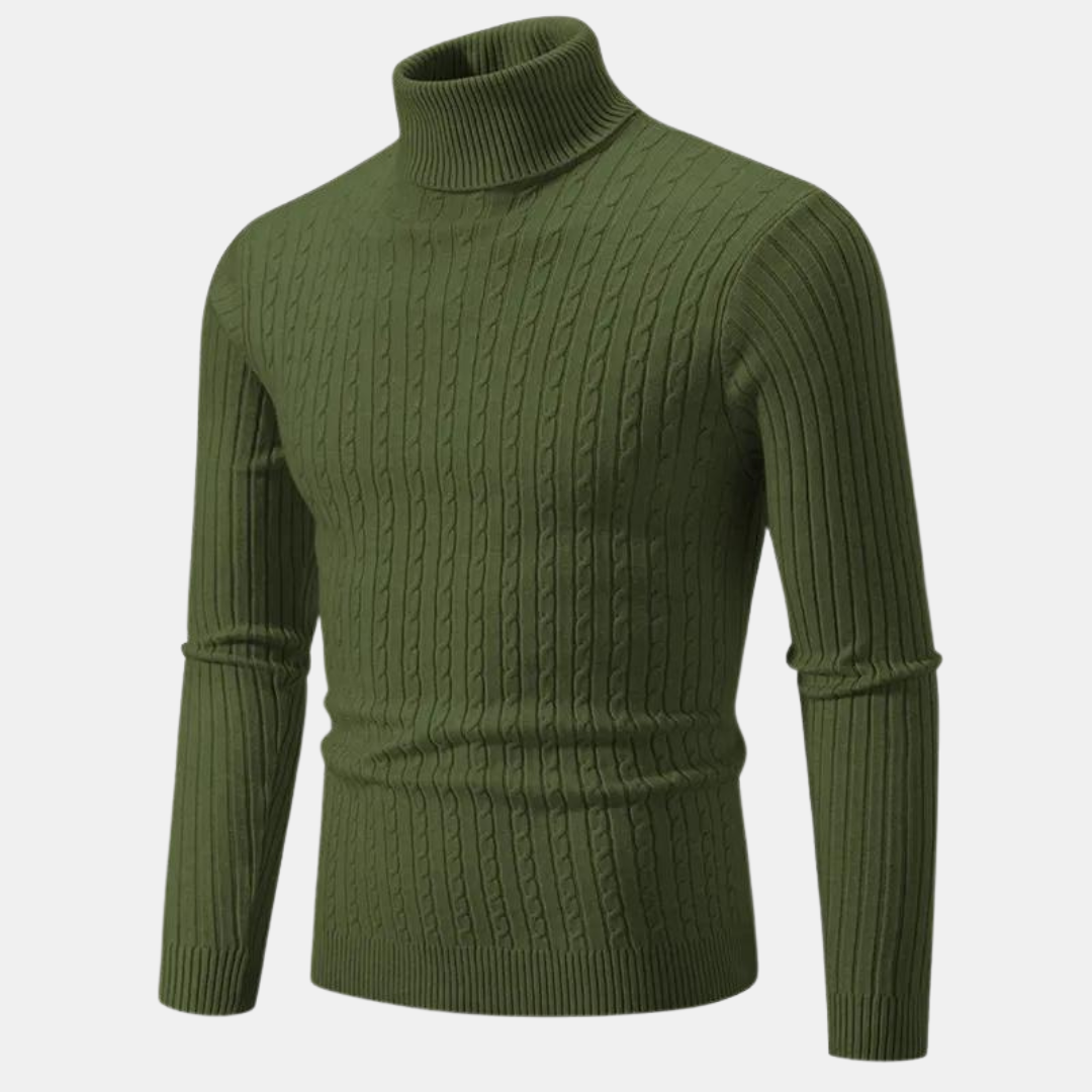 Street-Wave Halvor Classic Mens Turtleneck Sweater Warm Comfortable Versatile Knit For Office And Casual Wear