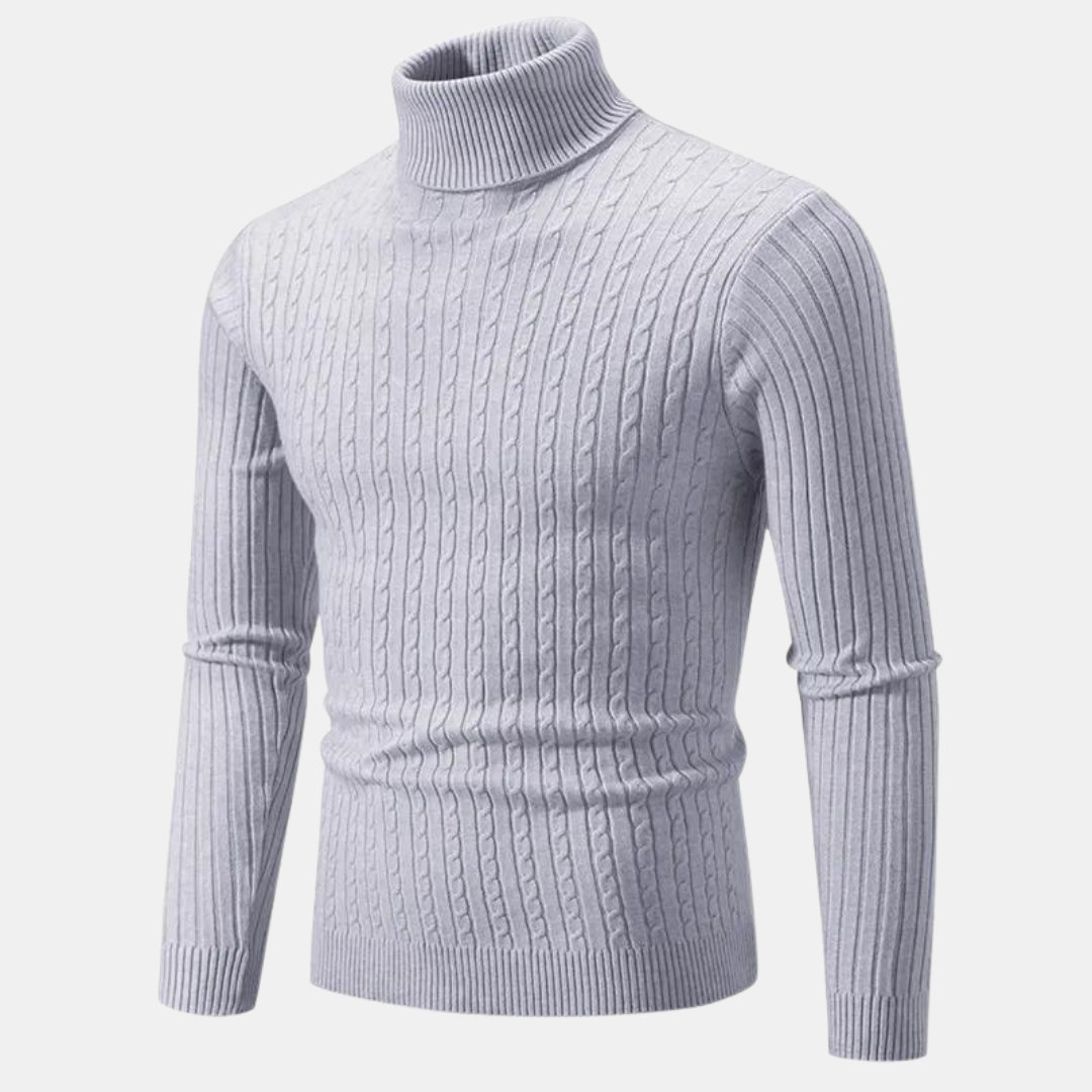 Street-Wave Halvor Classic Mens Turtleneck Sweater Warm Comfortable Versatile Knit For Office And Casual Wear