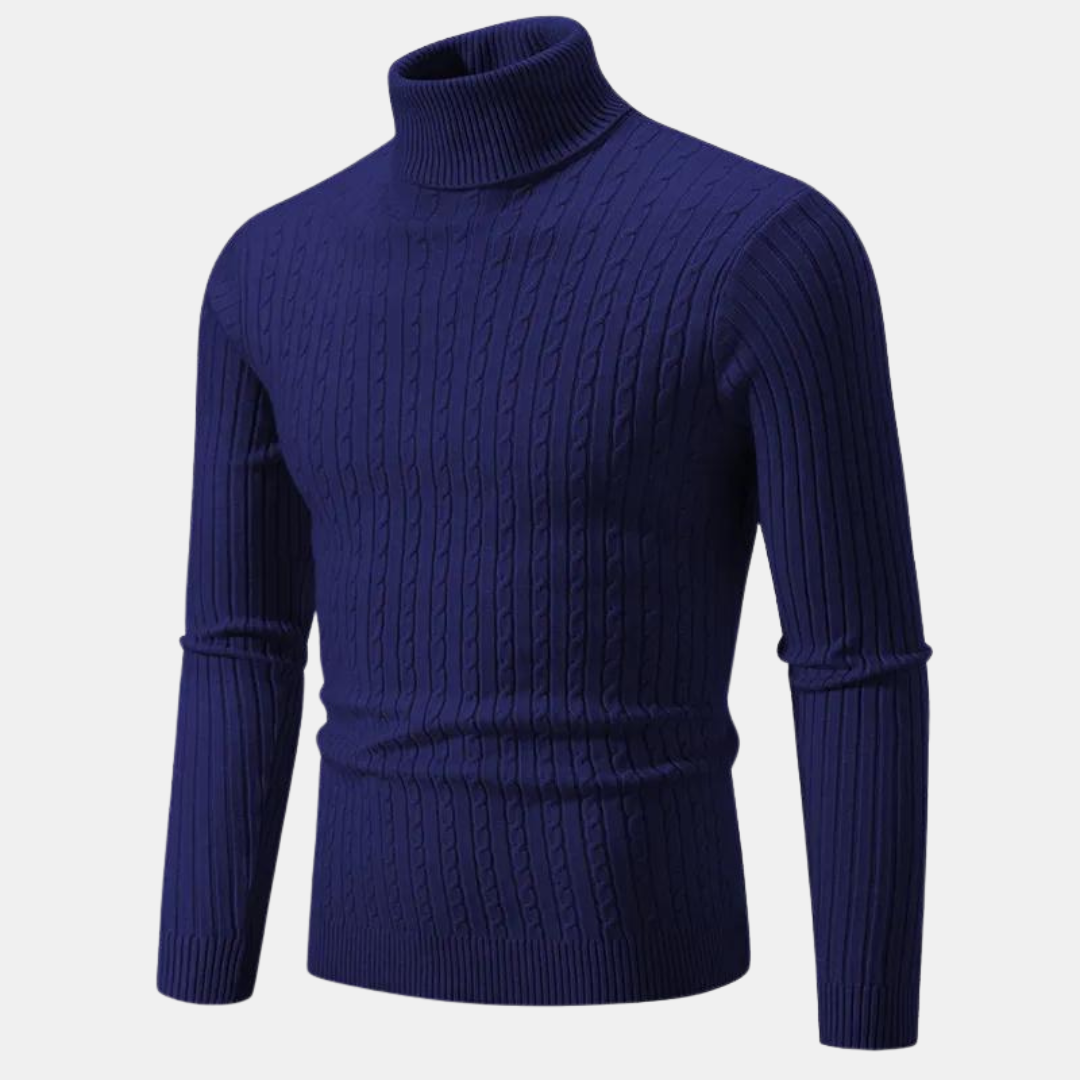 Street-Wave Halvor Classic Mens Turtleneck Sweater Warm Comfortable Versatile Knit For Office And Casual Wear