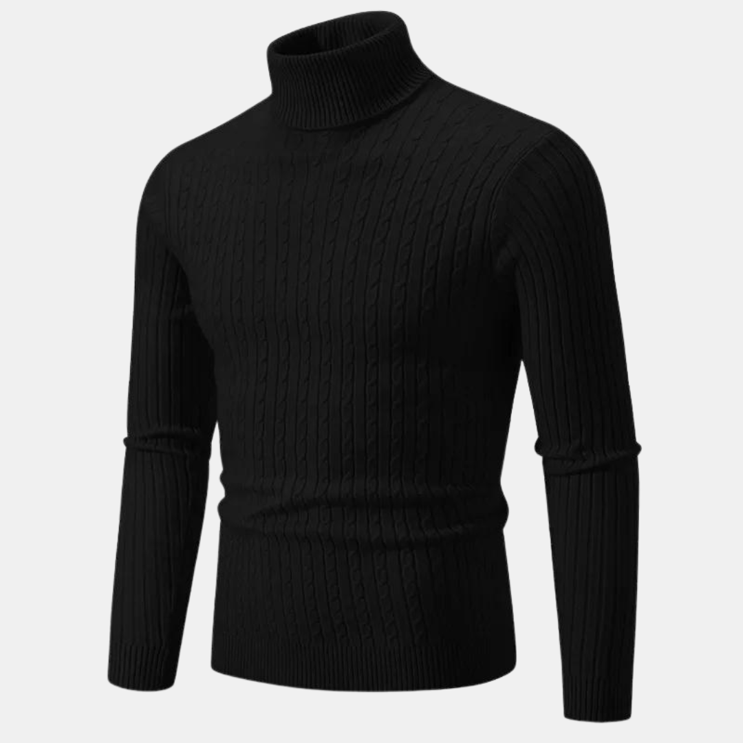 Street-Wave Halvor Classic Mens Turtleneck Sweater Warm Comfortable Versatile Knit For Office And Casual Wear