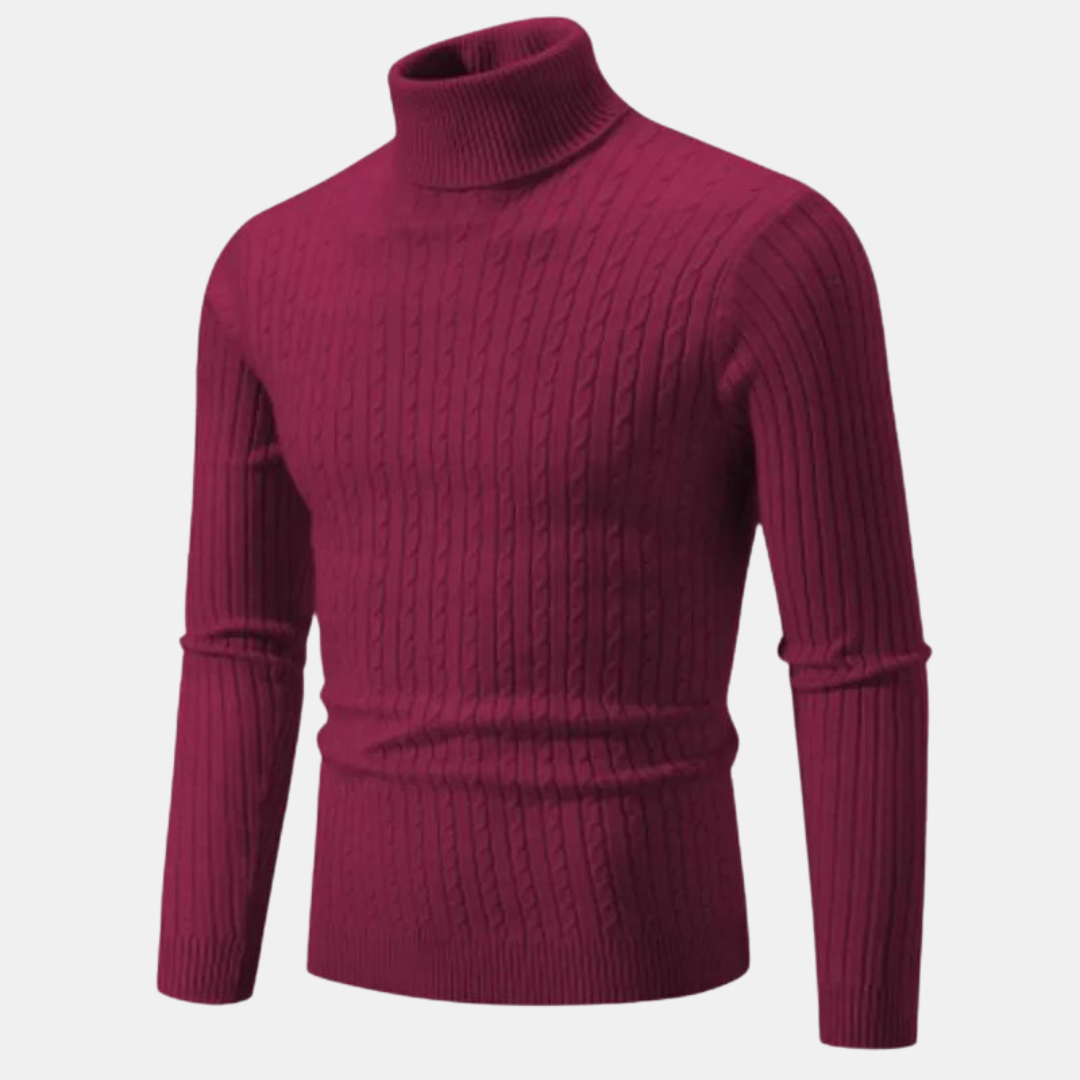 Street-Wave Halvor Classic Mens Turtleneck Sweater Warm Comfortable Versatile Knit For Office And Casual Wear