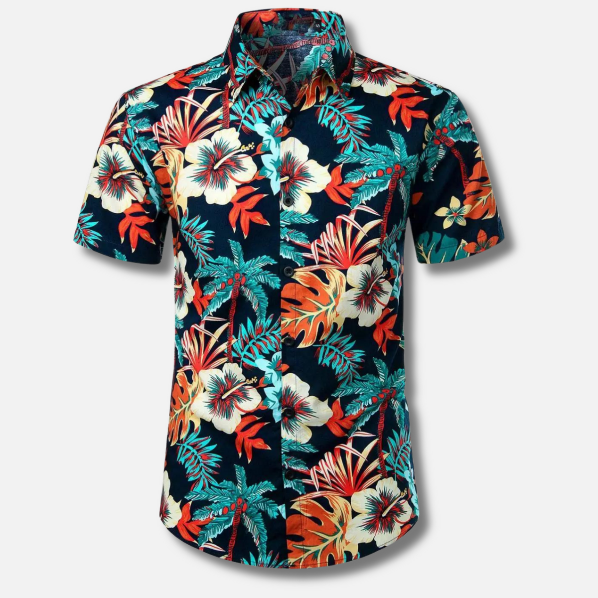 Hawaiian Shirt For Men Breathable Tropical Print Island Vibe Street Wave Vacation Wear