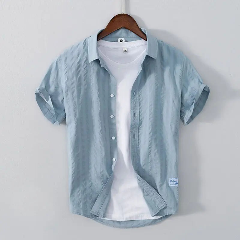 Cotton Summer Shirt Jaromir By Streetwave For Men, Classic Fit, Breathable Lightweight Comfort