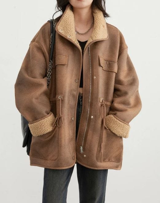 Street-Wave Women's Shearling Winter Coat Timeless Cozy Outerwear for Modern Women
