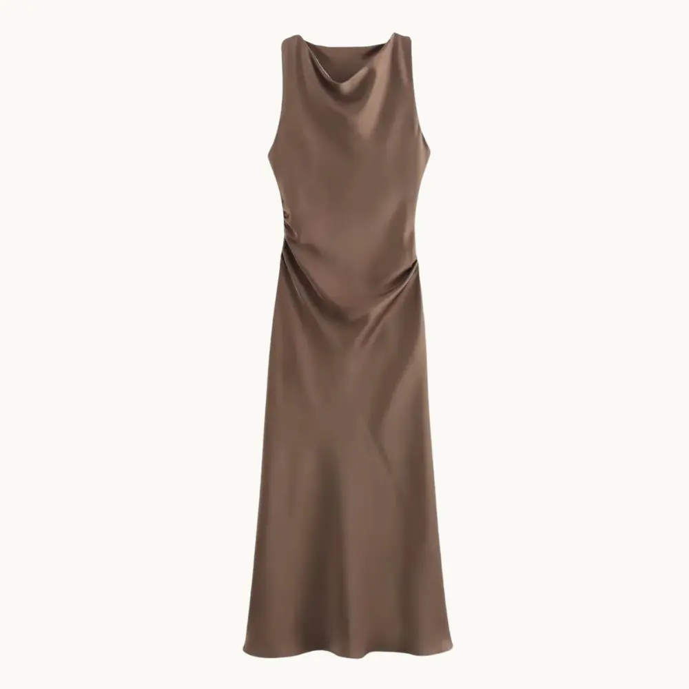 Kristina Satin Slip Midi Dress