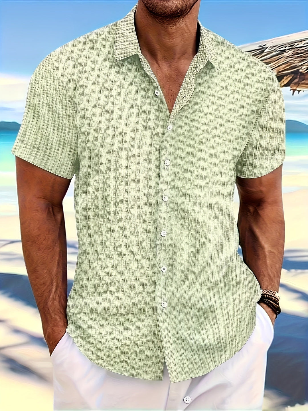 Marbod Men's Short Sleeve Summer Shirt Breathable Lightweight Versatile For Men On Vacation