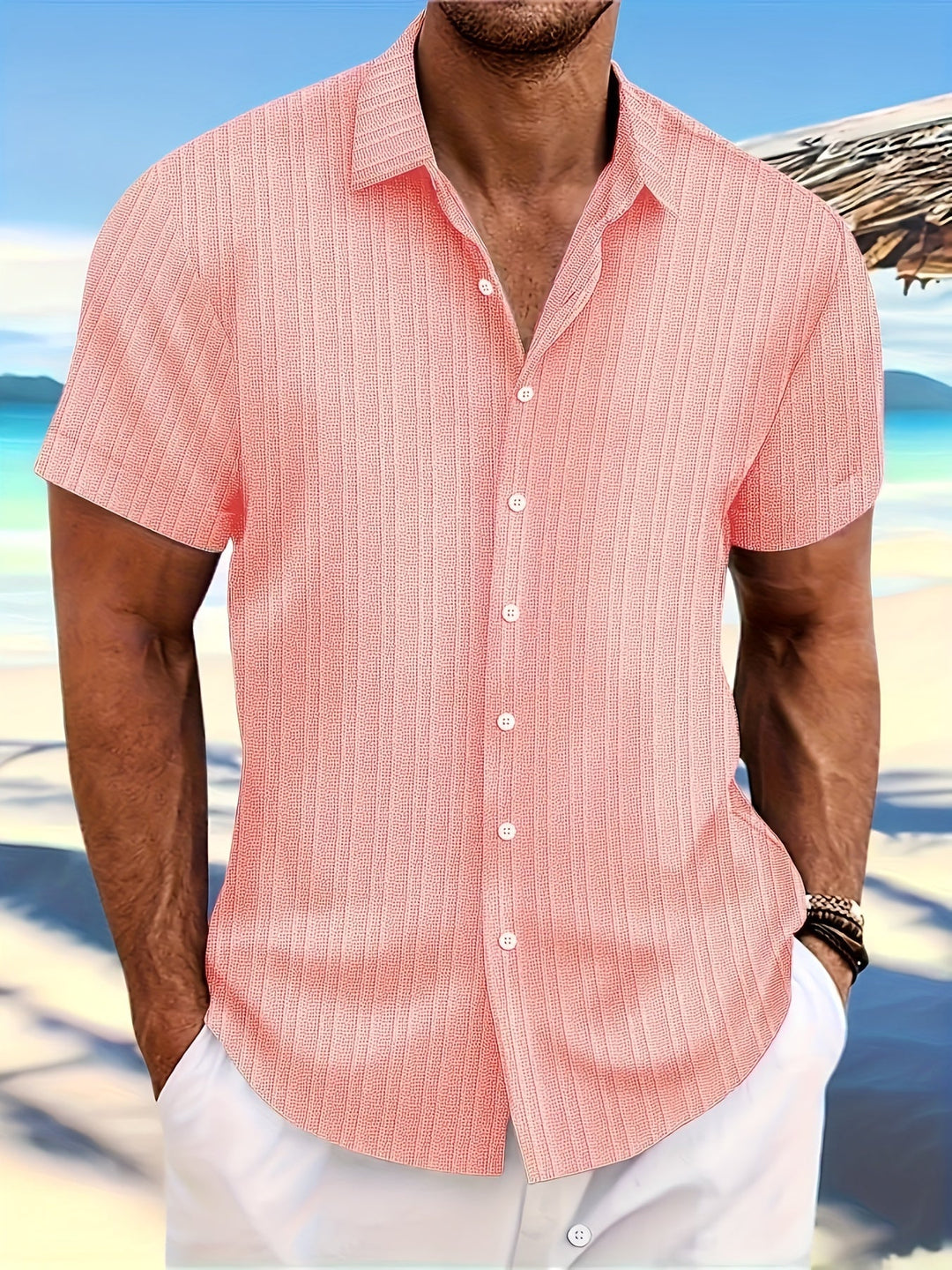 Marbod Men's Short Sleeve Summer Shirt Breathable Lightweight Versatile For Men On Vacation