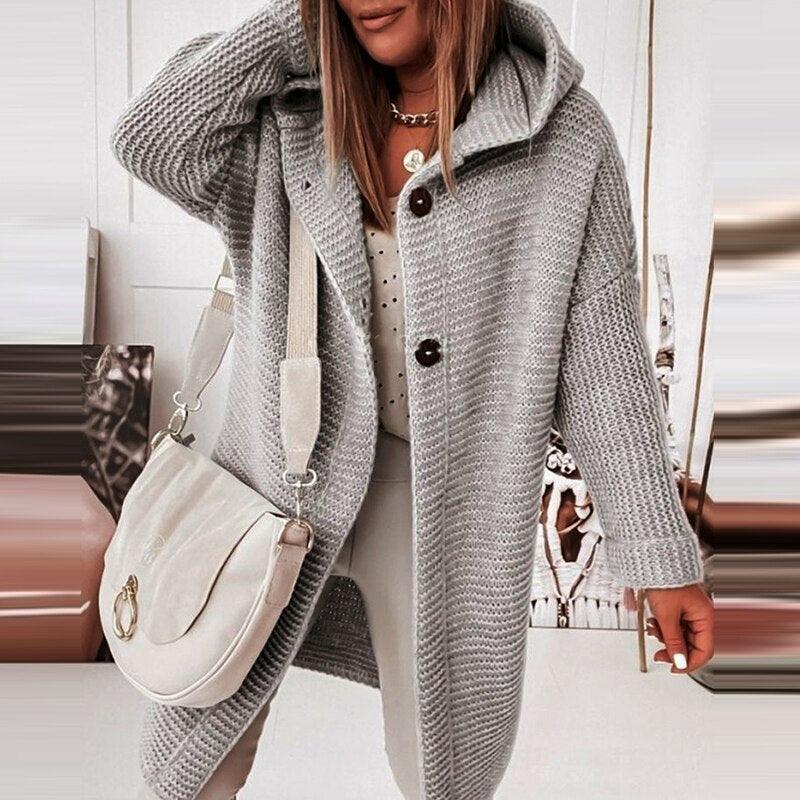 Cardigan Street-Wave Womens Knit Coat Cozy Versatile All-Weather Everyday Essential