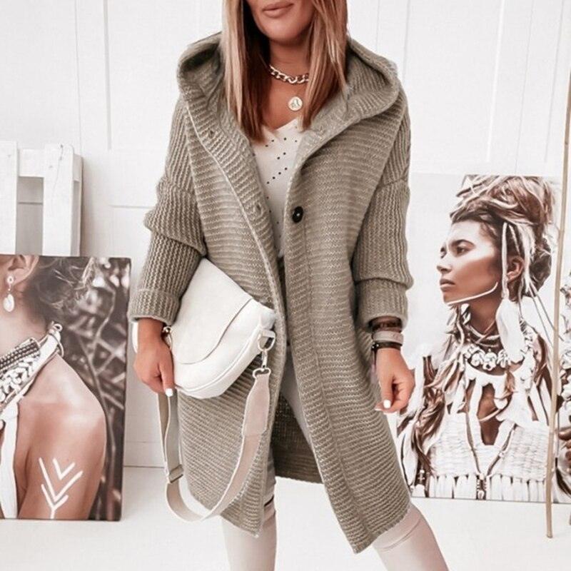 Cardigan Street-Wave Womens Knit Coat Cozy Versatile All-Weather Everyday Essential