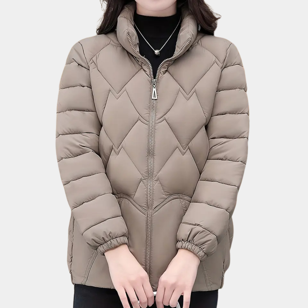 Street Wave Insulated Winter Jacket For Women, Cozy Quilted Puffer Coat With Warmth