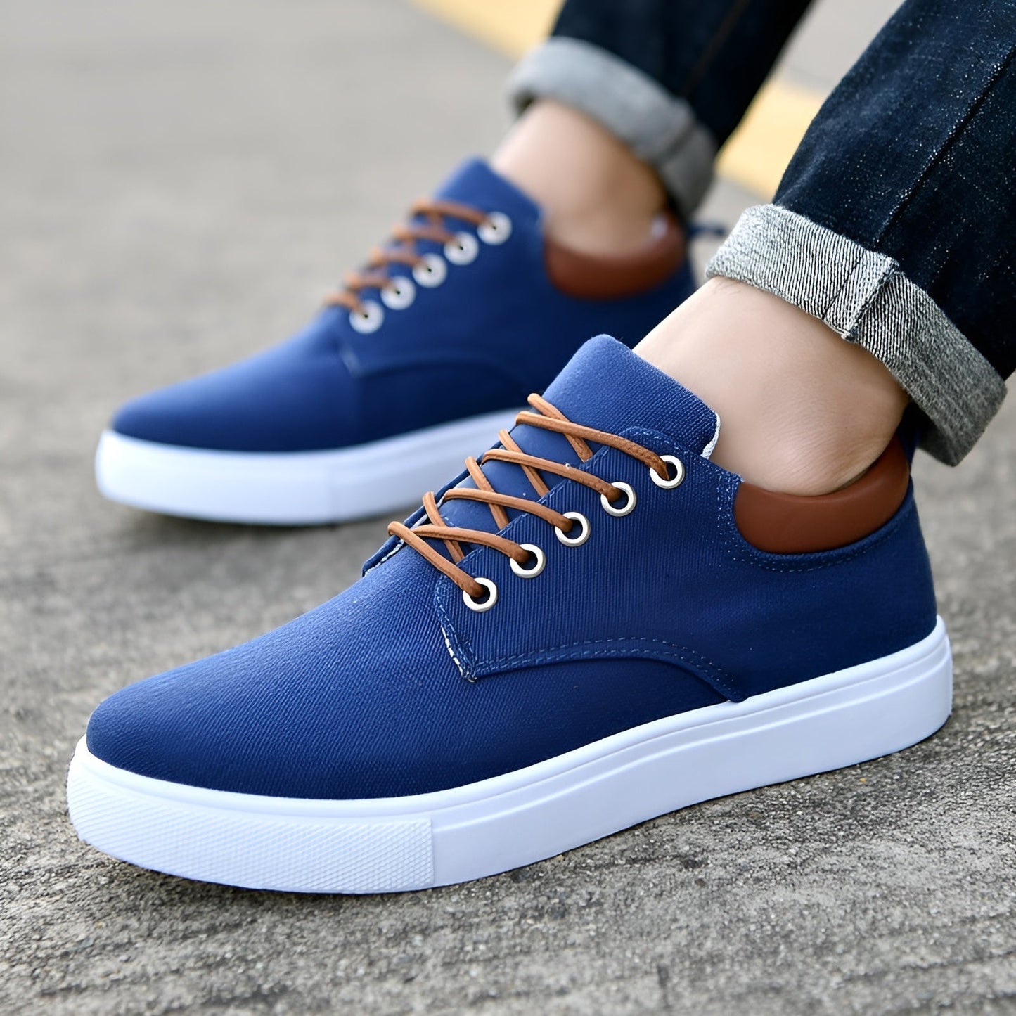 Street Wave Mens Canvas Sneakers With Cushioned Insole And Supportive Sole For All Day Comfort