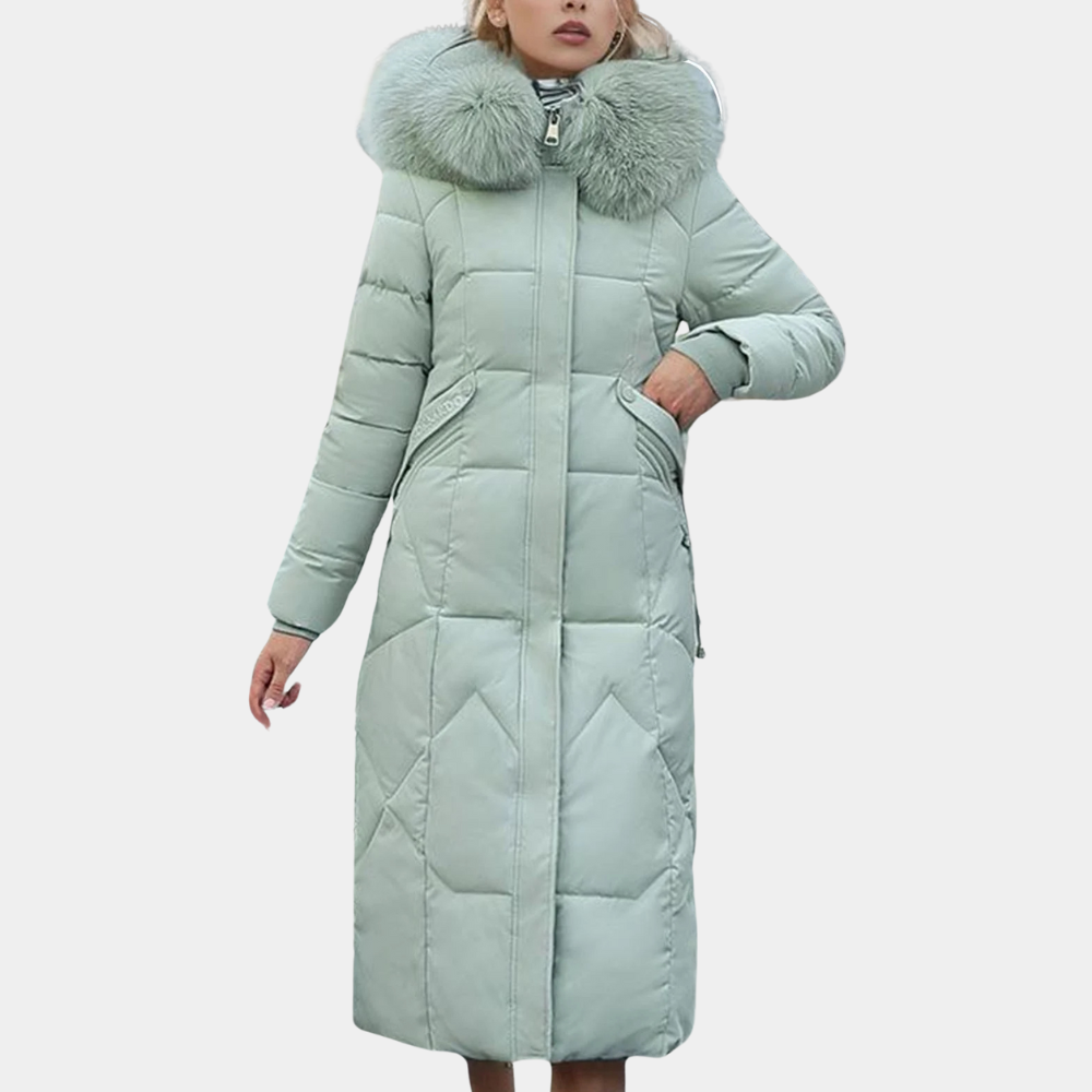 LANAI Women's Winter Coat By Street Wave With Plush Fur Collar Tailored Fit Premium Warmth