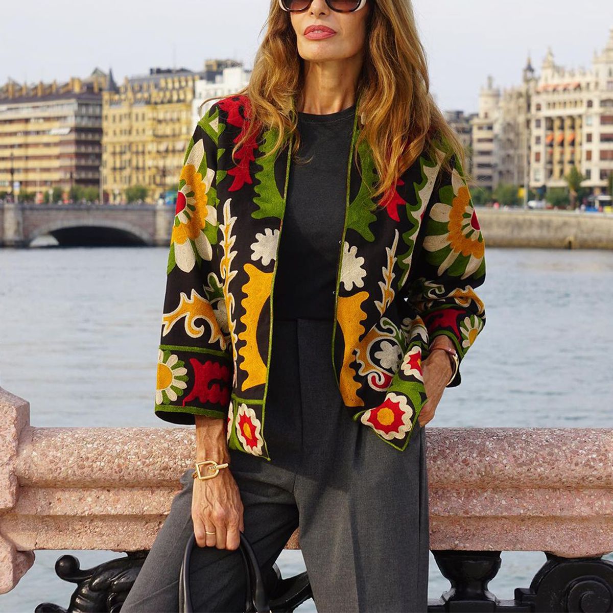 Street Wave Elegant Multistyle Three Quarter Sleeve Outerwear For Women With Bold Floral Print