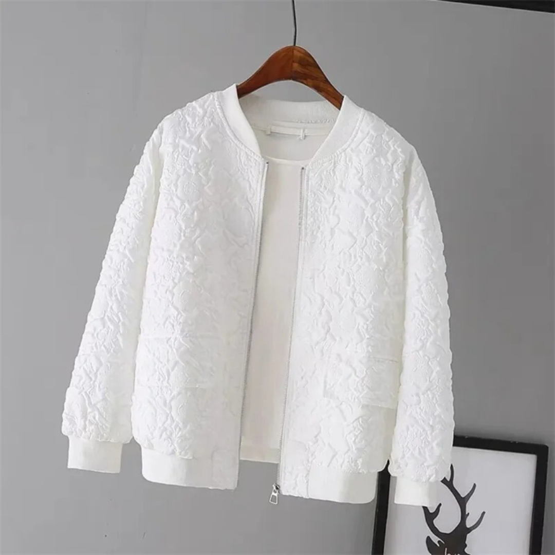 Street-Wave Quilted Zip Bomber Jacket For Women Warm Cozy Fashionable Everyday Outerwear